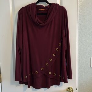 Maroon grommet shirt